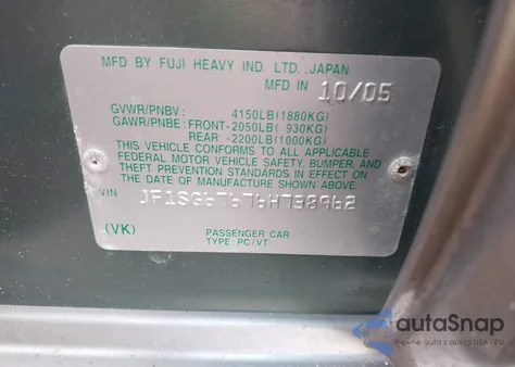 2006 Subaru Forester 2.5X L.l. Bean Edition z USA, uszkodzony, nr VIN JF1SG67676H738962